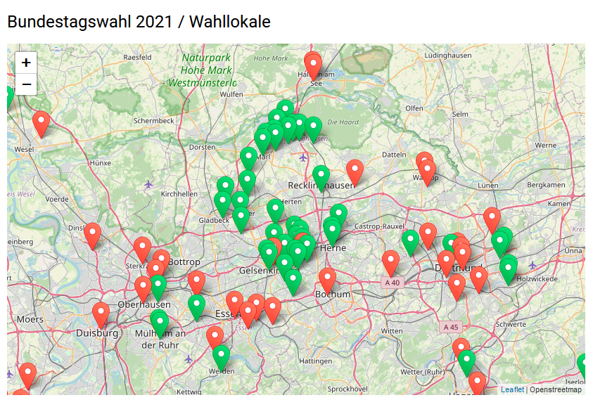 U18-Wahllokale im Ruhrgebiet