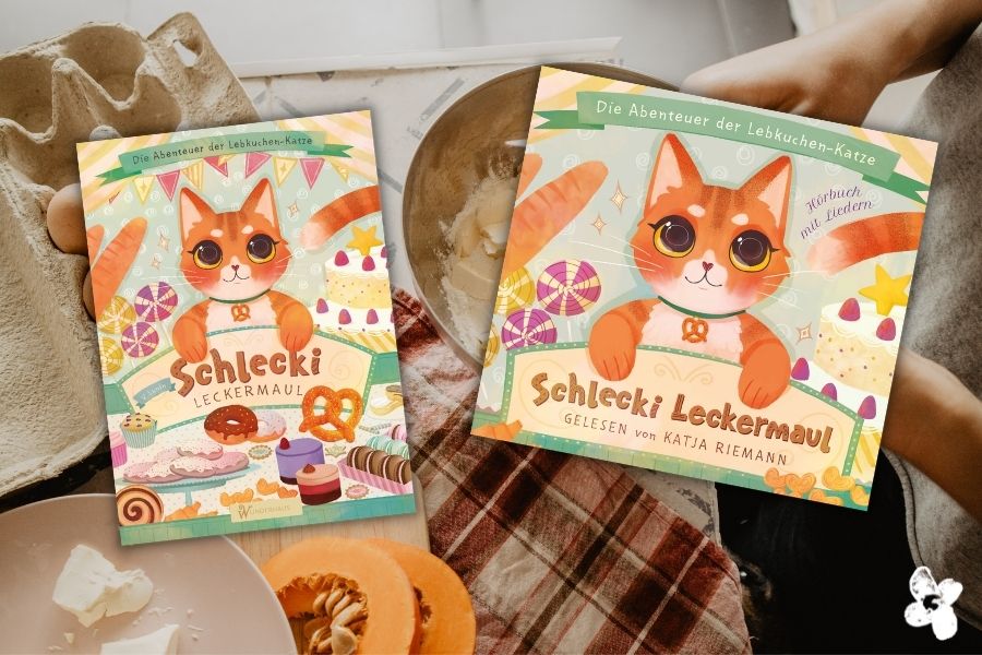 Cover Hörbuch und Buch Schlecki Leckermaul - Abenteuer einer Lebkuchenkatze